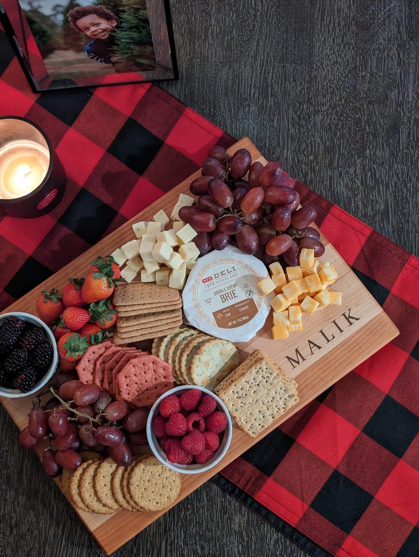 Cherry and Maple Striped Charcuterie & Cutting Board