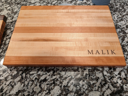 Cherry and Maple Striped Charcuterie & Cutting Board
